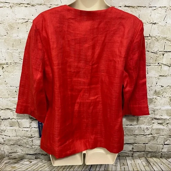 NWT Pendleton Red Linen Woven Lora Tunic Shirt - Picture 5 of 7